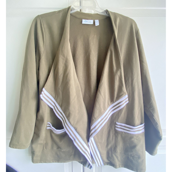 Denim‎ and Co Active Women’s Open Waterfall Tan Cardigan Sz 1X - Picture 1 of 8